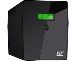 Krachtige UPS 2000VA (1400W) Noodstroomvoorziening met Pure Sinus, Overspanningsbeveiliging en LCD