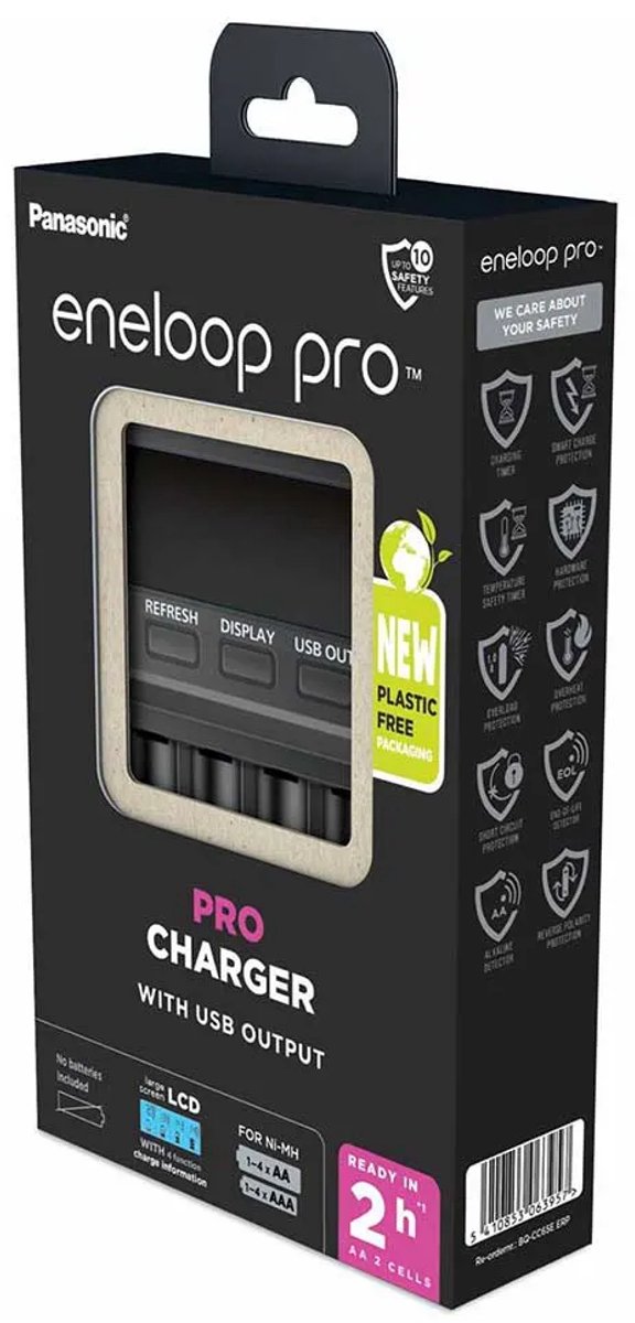 Panasonic Eneloop Pro Snelle Charger Met LCD Display - BQ-CC65E - zwart van Panasonic — afbeelding 3