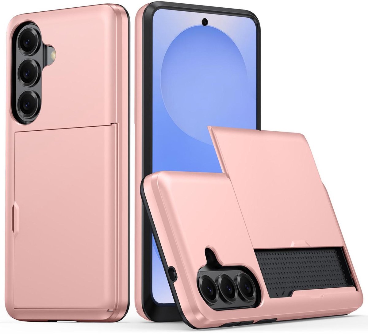 Mobigear Hoesje geschikt voor Samsung Galaxy S26 Plus Telefoonhoesje met Kaarthouder Hardcase | Mobigear Card Backcover Shockproof met Pasjeshouder | Kaarthouder voor 2 Pasjes | Hoesje voor Pinpas / OV Kaart / Rijbewijs | Schokbestendig Galaxy S26