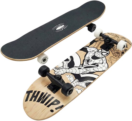 MARVEL Spider Man Houten Skateboard Voor Jongeren, Groot 79 Cm Antislipboard Stabiel Tot 80 Kg 3405639564