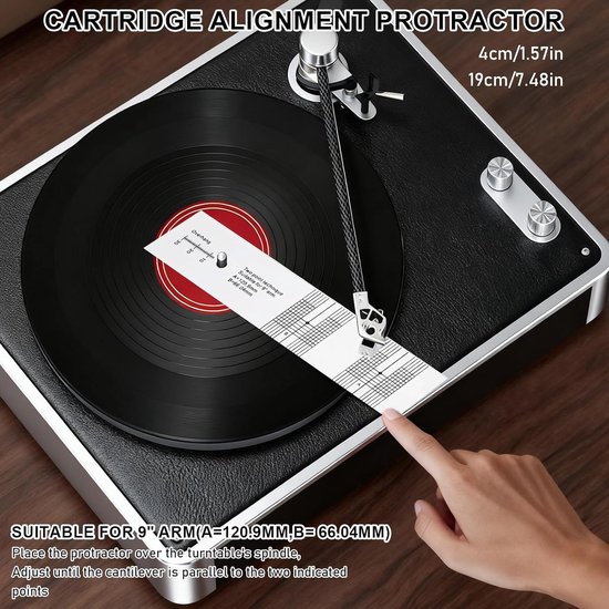 6-delige Platenspeler Afstel Set - Met Digitale Naalddrukmeter, VTA Azimuth Liniaal & Cartridge Protractor - Inclusief Reserve Naald & Borstel - Vinyl Accessoires — afbeelding 2
