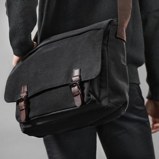 Sacoche en toile gris foncé