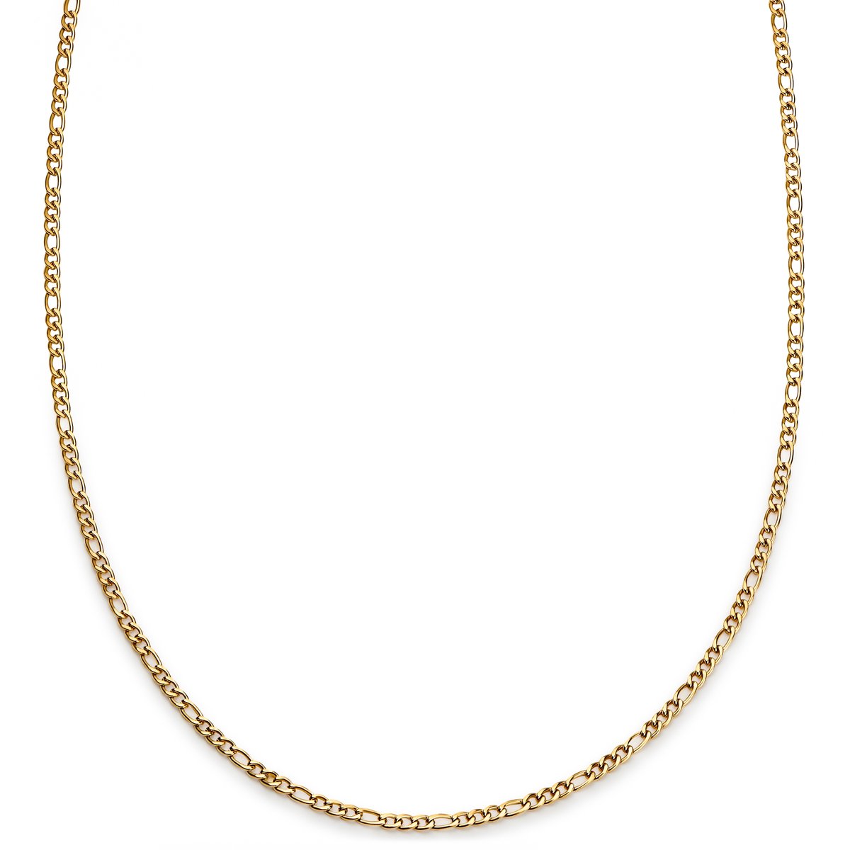 Essentials | 2 mm Goudkleurige Ketting met Figaro Schakels