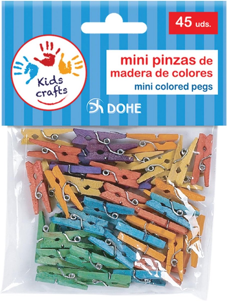 Set van 45 Houten Knijpers voor Knutselen en Decoratie