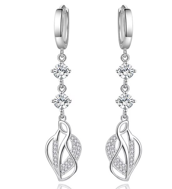 N3 Collecties Oorbellen van 925 sterling zilver met bladmotief voor dames