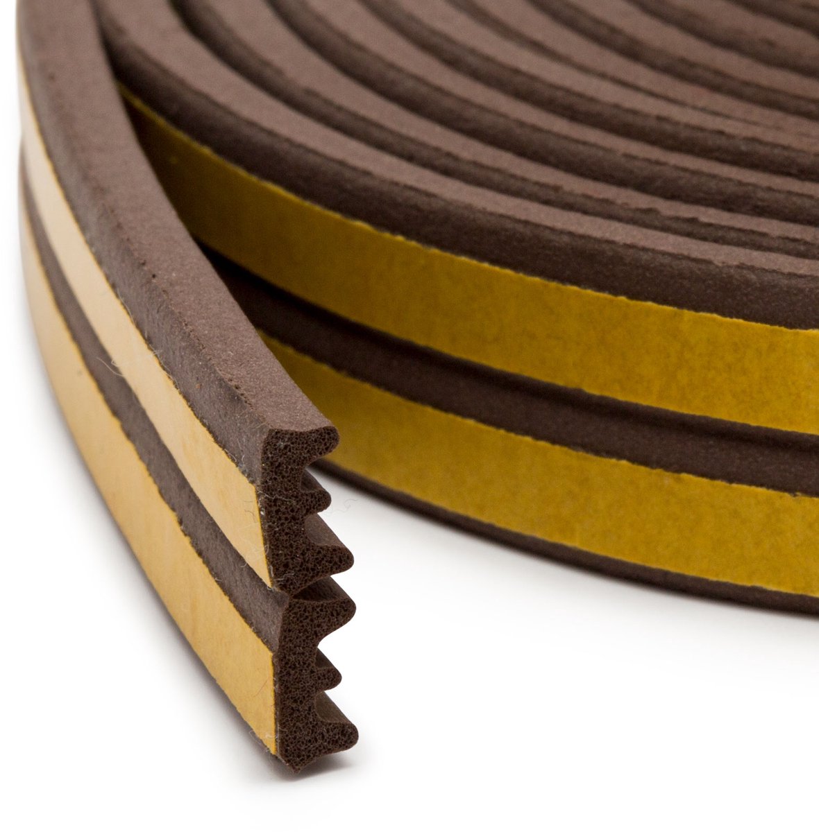 Zelfklevende Deur- En Raamafdichting Tochtstrip Op Rol – E-Profiel – Bruin – 6 Meter (2 × 3 m) – Voor Kieren Van 2–4 mm – EPDM Rubber – Isolerend, Weer- En UV-Bestendig – Voor Deur En Raam [11598BR]