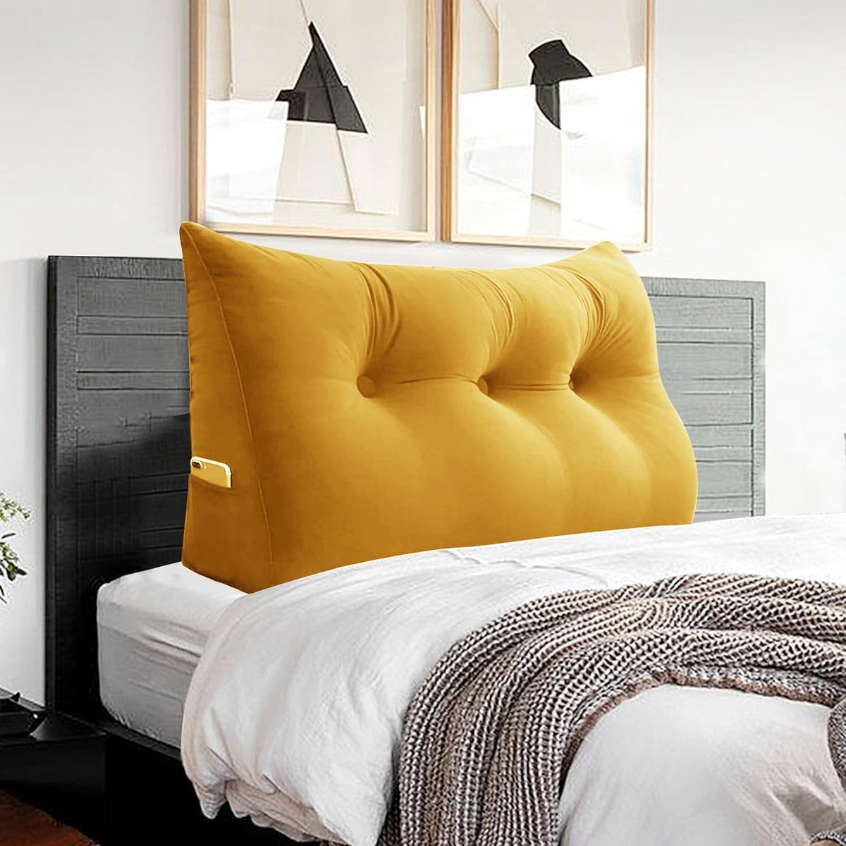 Ergonomisch Groot Rugkussen XXL voor Bed en Bank - Comfortabele Rugleuning met Voering