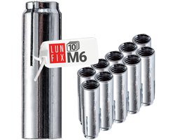LUN FIX - M06 inslaganker + zware lastanker - 10-delige set - verzinkt