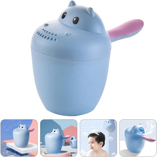 3 stuks Baby shampoobeker met cartoonprint, babybadlepel, waterschepje voor de douchekop, badlepel, gemaakt van verdikt plastic (roze, blauw, groen) van Merkloos — afbeelding 4