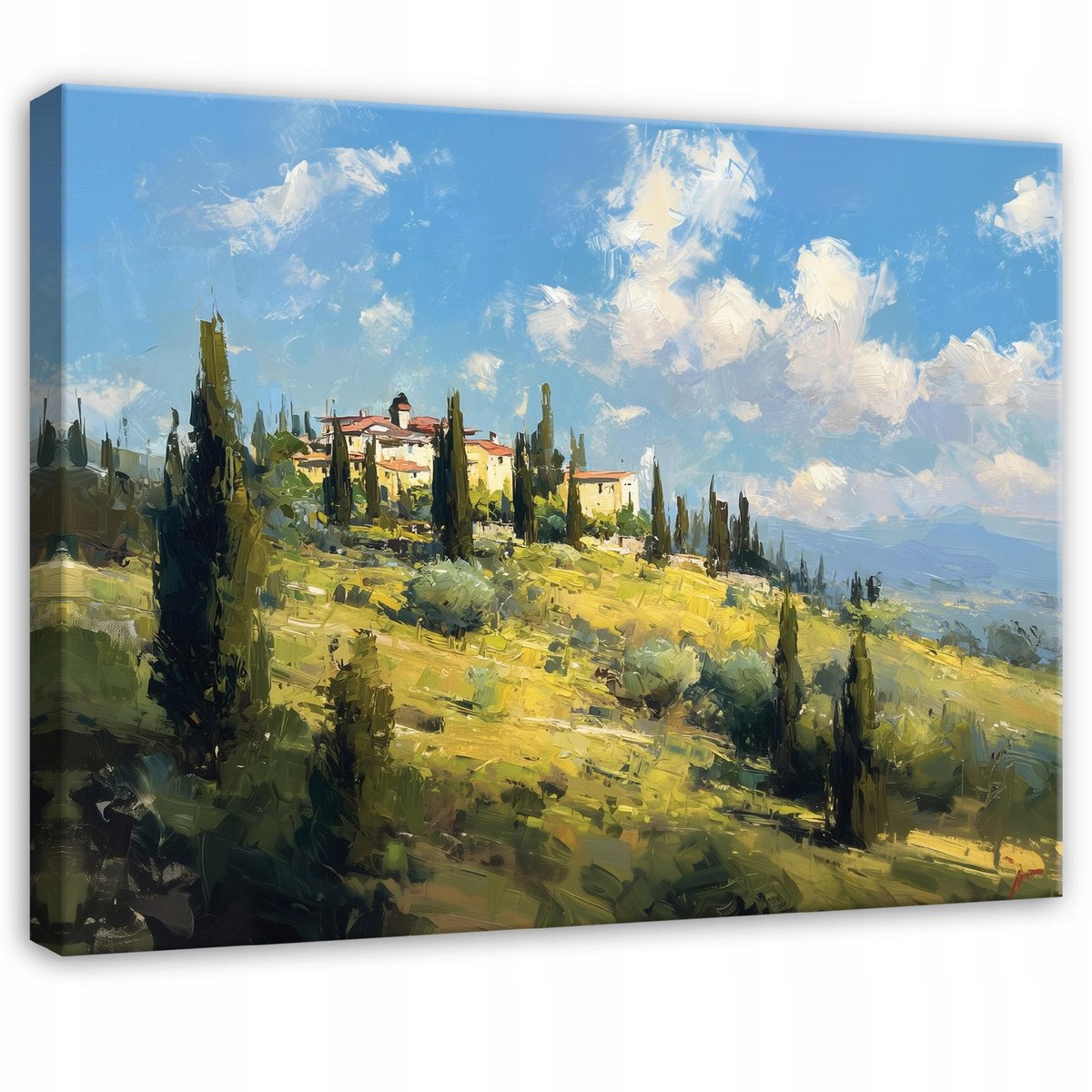 WALLARENA Schilderij op canvas - 100x70 cm - Landschap bergen natuur - Geschikt voor slaapkamer, woonkamer, keuken Veelkleurig