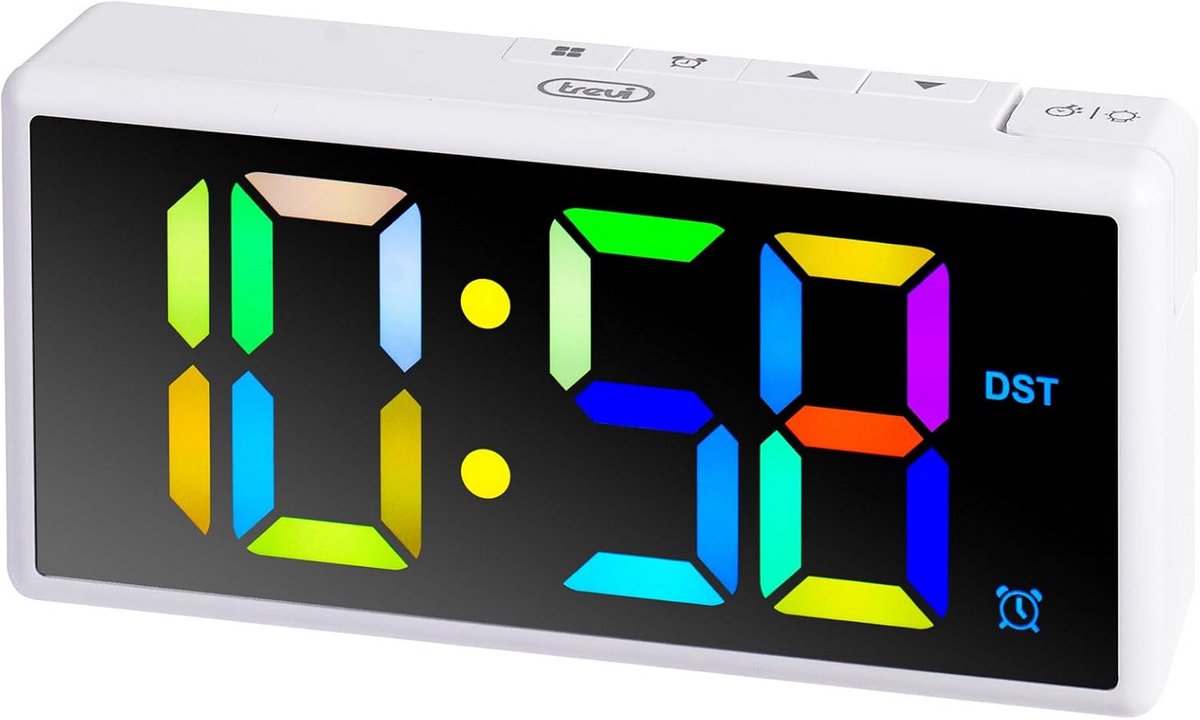 Digitale Wekker met Groot Meerkleurig LED Display en USB Oplaadpoort