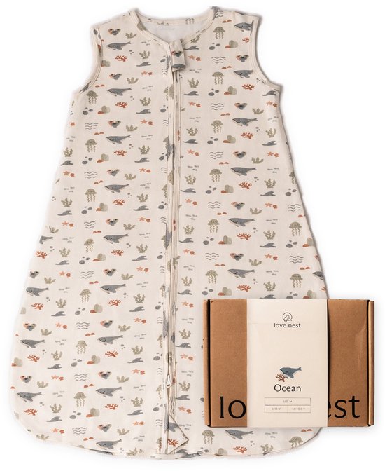 Love Nest Slaapzak Baby Zomer – 1.0 TOG – 78cm – Baby Slaapzak Ocean – te combineren voor 4 seizoenen of winter