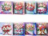 Adorzy Diamond Painting Kaarten – 8 Wenskaarten met envelop - Diamond Painting Volwassenen – Diamond Painting Volledig Pakket