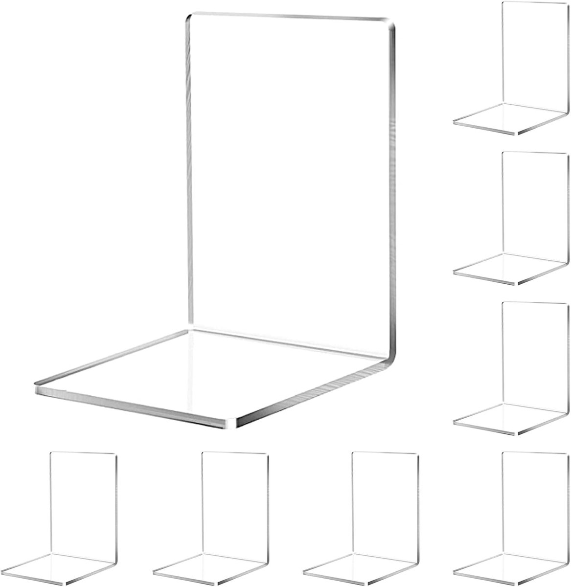 Ynkkvre - Buchstützen - Acrylbuchstützen - Robuust & Doorzichtig Voor Home Office En School - 4 Stuks - Thuis, Kantoor, School, Bibliotheken, Slaapkamer, Bureau