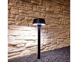RexTech Solar tuinverlichting staande lamp 'Edison' - Padverlichting van 50 cm hoog - Warm wit licht (2700K) - IP54 - 60 lm - Buitenlamp zonne-energie - Zwart