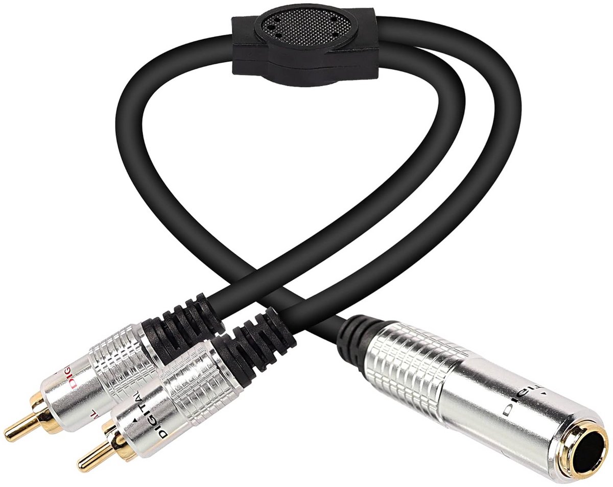 Stereo Audio Splitterkabel 6.35mm Vrouwelijk naar 2x RCA Mannelijk - 50cm