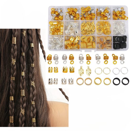 Wefaly 285 stuks gouden haaraccessoires voor vlechten, gouden dreadlock