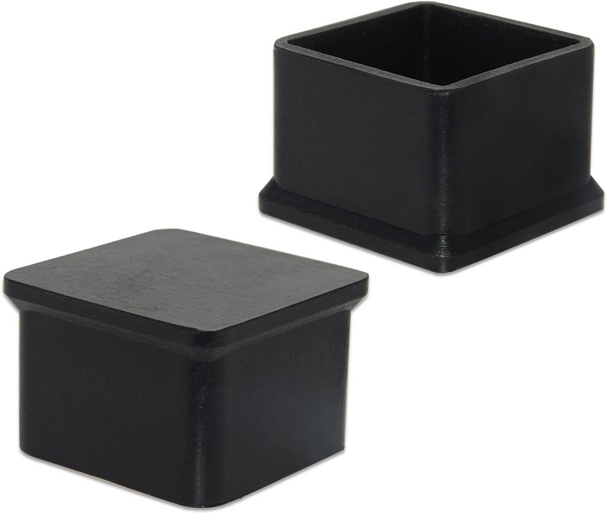 16x Zwarte Vierkante Siliconen Stoeldoppen - Vloerbeschermers voor Meubels 38x38 mm