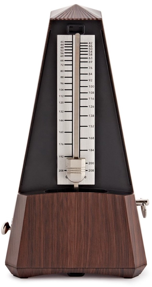 Mechanische metronoom met thermo-hygrometer by Gear4music