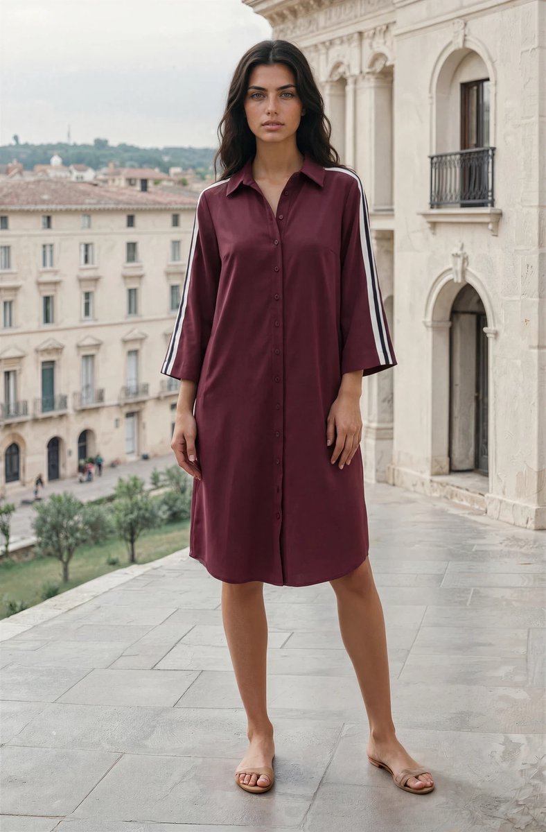 MI PIACE - Travel Jurk Tape 2665 Burgundy - Maat : XS