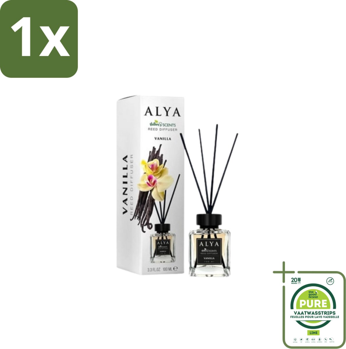 1 x Alya – Reed Diffuser – Vanilla – Interieurparfum - Geurstokjes - Vanille - Warme Geur - Huisgeur - Geur In Huis