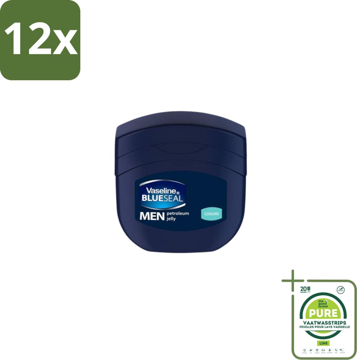 Vaseline Men – Petroleum Jelly – Cooling – 250 ml - Voordeelverpakking - 12 stuks - Koelend - Verkoelend