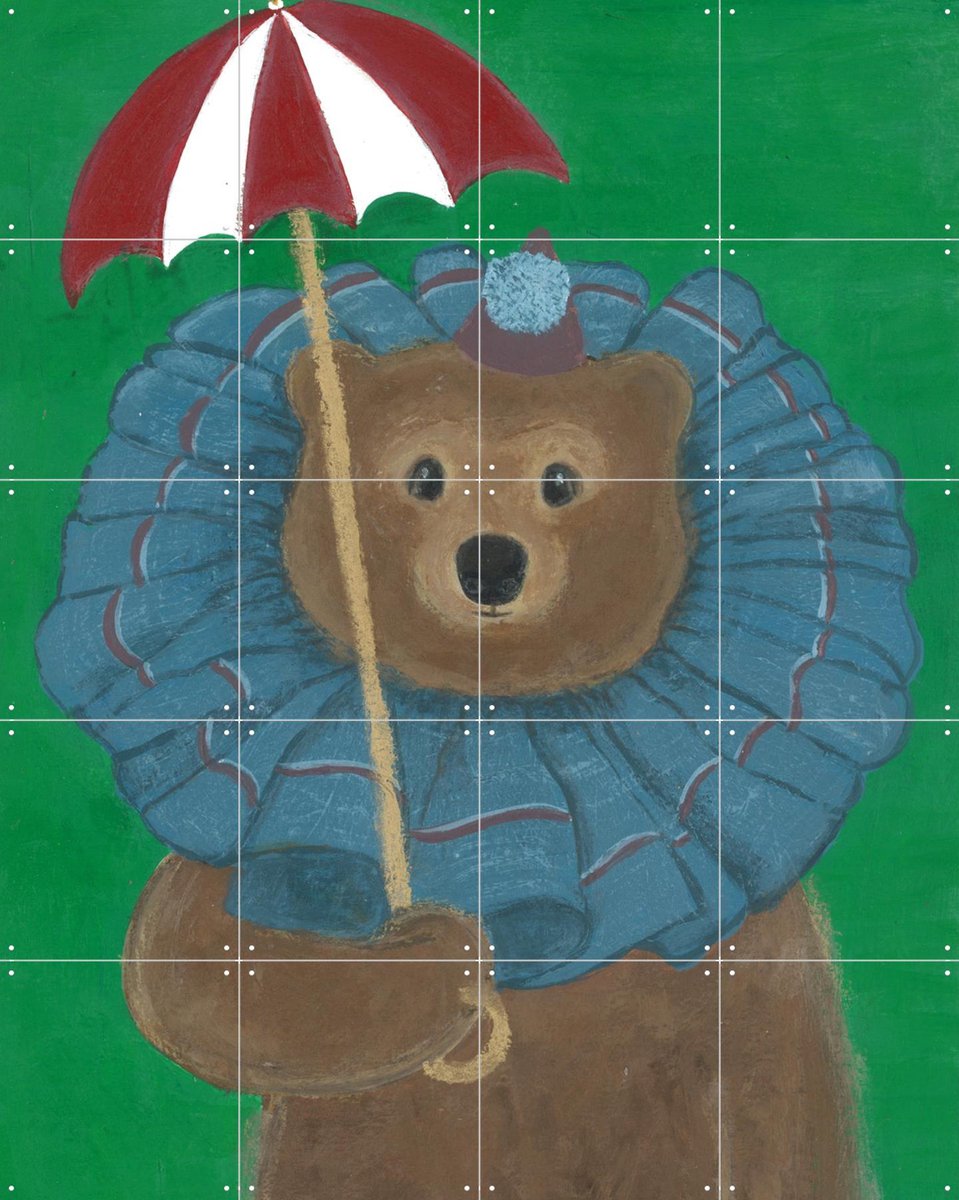 IXXI Feestbeer, Desirée van Hattem - 80 x 100 cm - Gratis ophangtool - Grote wanddecoratie en posters - Illustraties, Cartoonesk, Speels, Kleurrijk