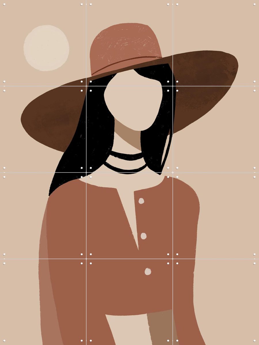 IXXI Moccha Summer Lady, Katarzyna Gąsiorowska & Various - 60 x 80 cm - Gratis ophangtool - Grote wanddecoratie en posters - Grafisch Ontwerp