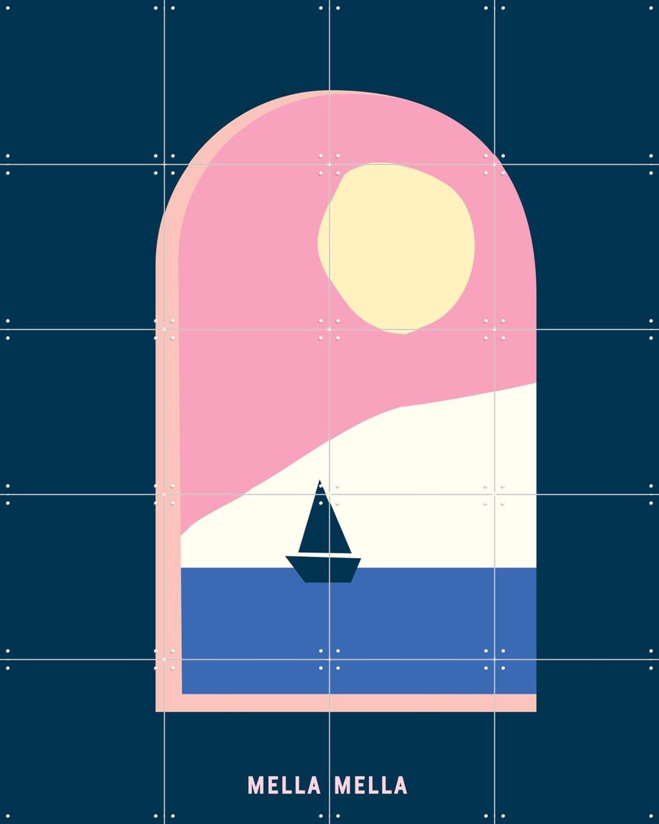 IXXI Love Boat III, Mella Mella - 80 x 100 cm - Gratis ophangtool - Grote wanddecoratie en posters - Geometrische Kunst, Minimalisme, Grafisch