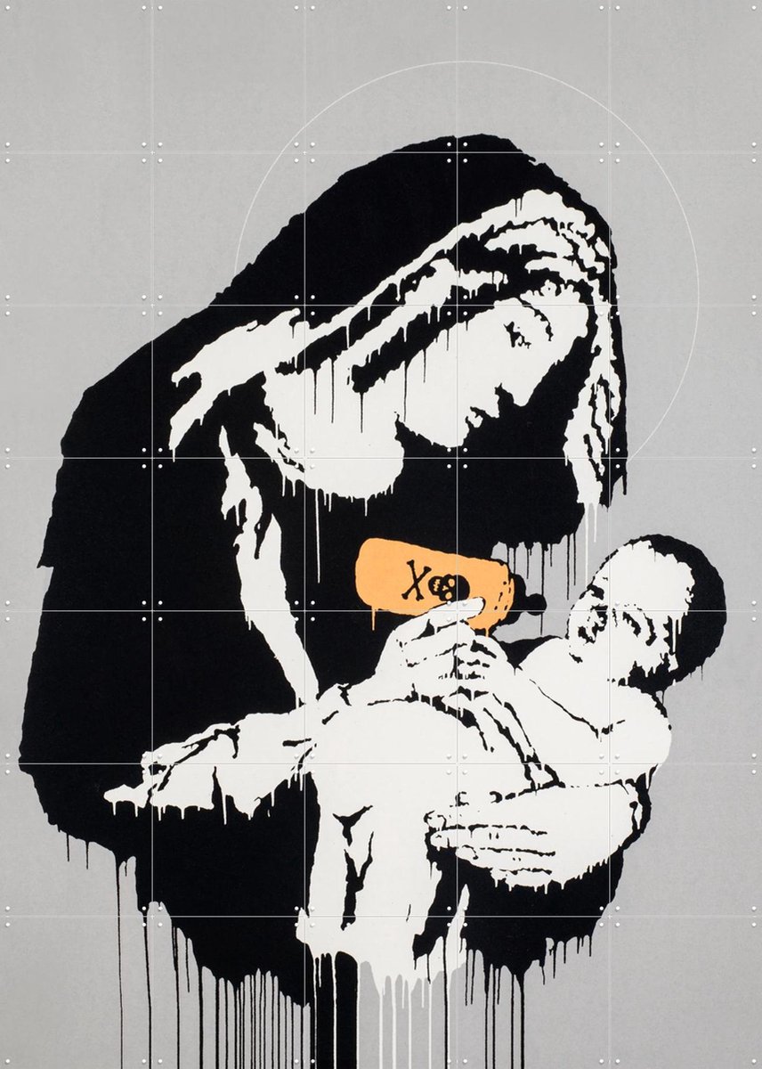 IXXI Toxic Mary, Banksy - 100 x 140 cm - Gratis ophangtool - Grote wanddecoratie en posters - Speels, Pop art, Street art, Illustraties, Mancave