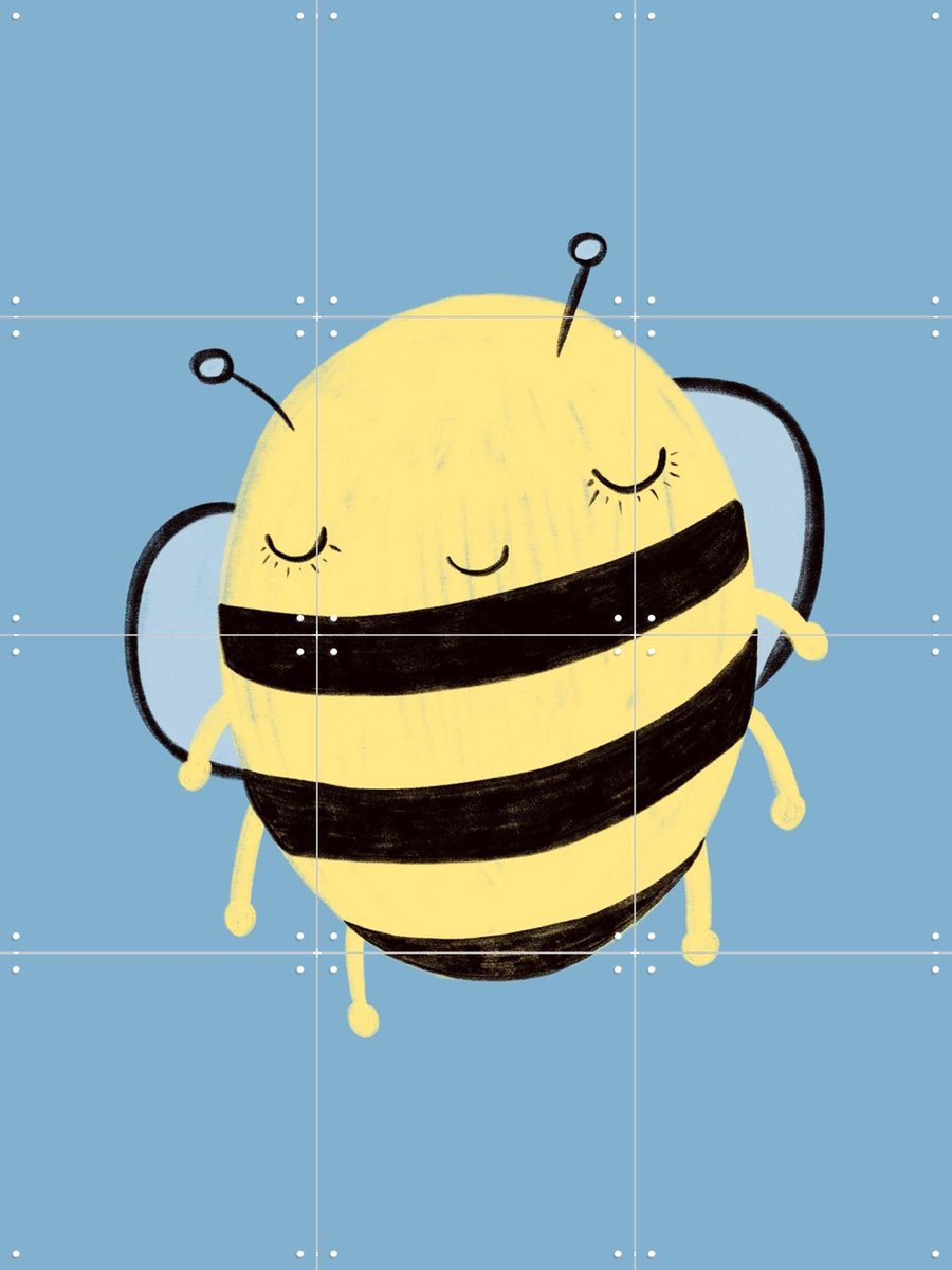 IXXI Little Bee, BAINAI - 60 x 80 cm - Gratis ophangtool - Grote wanddecoratie en posters Kinderkamer, Dieren, Kinderen