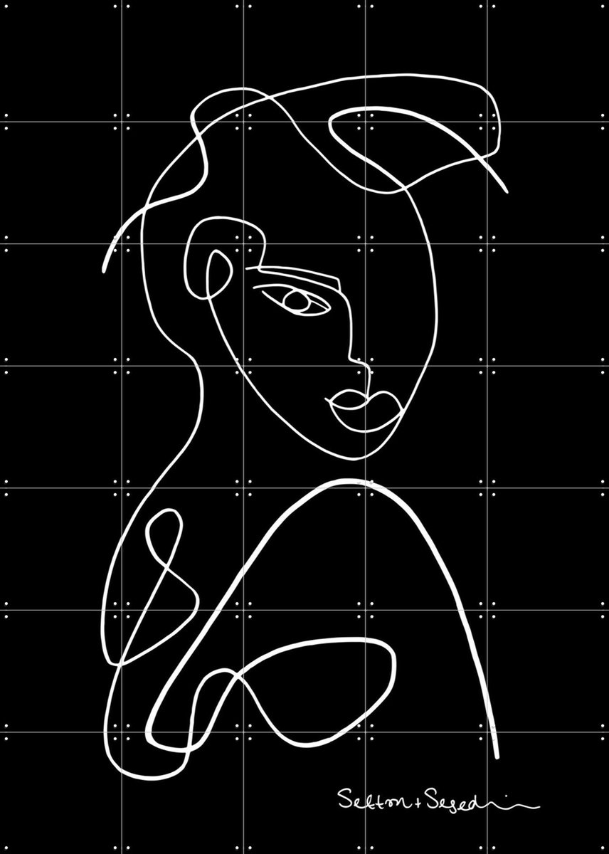 IXXI The Glance black, Sefton & Segedin - 100 x 140 cm - Gratis ophangtool - Grote wanddecoratie en posters - Line art, Minimalisme, Illustraties
