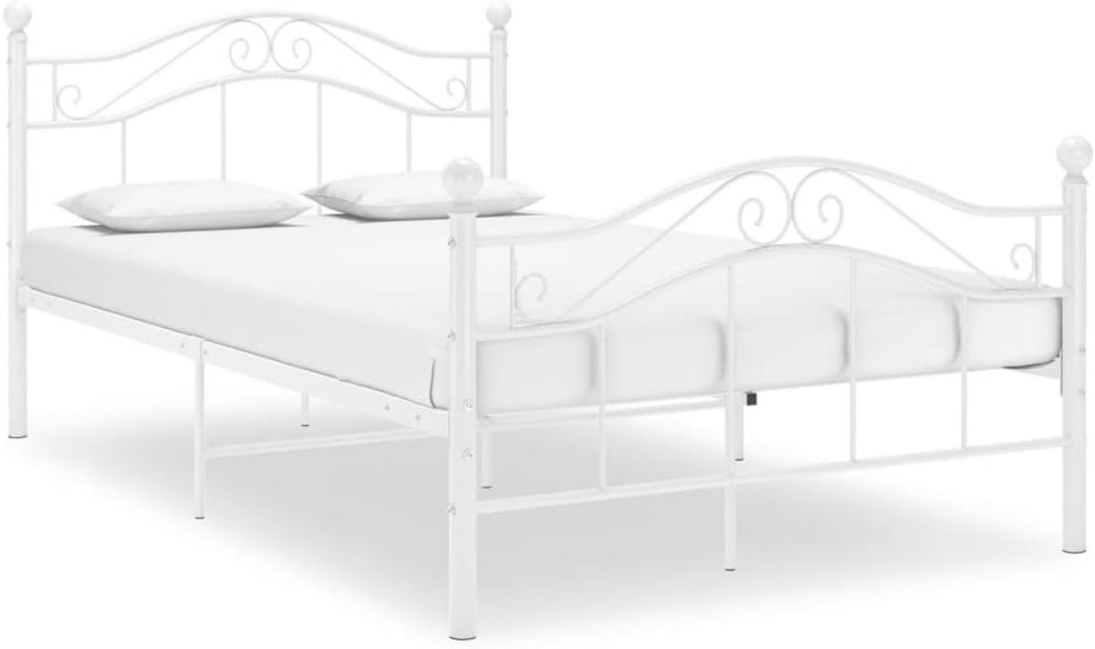 Lits-jumeaux Bedframe Metaal Wit 120x200 cm - Stevig en Duurzaam