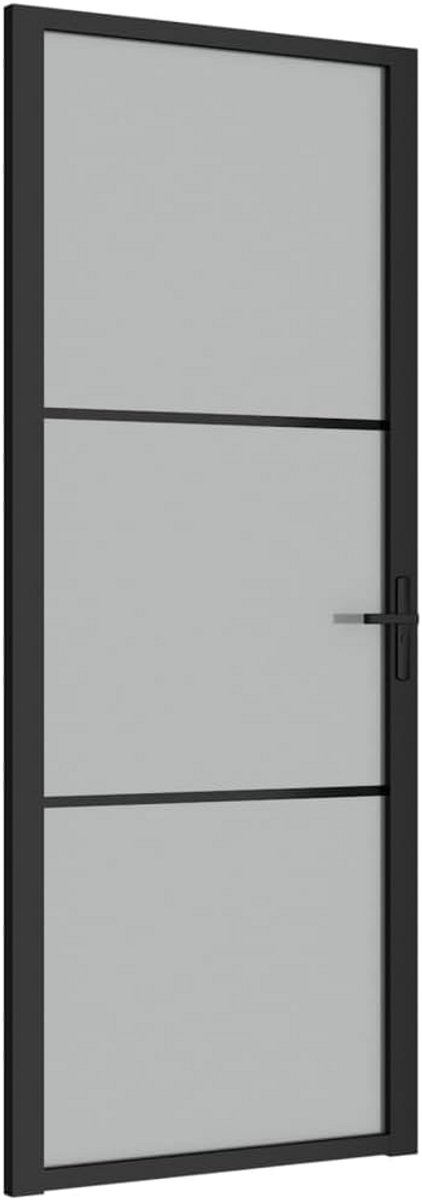 Binnendeur met Frost Glas en Aluminium Kozijn 83x201.5 cm