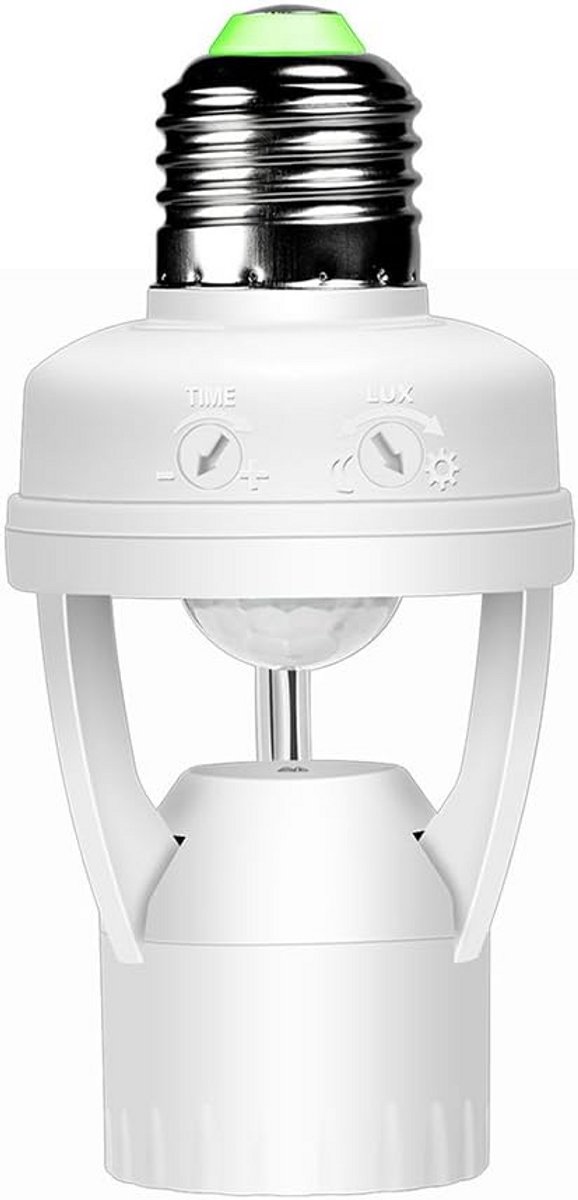 E27 Bewegingsmelder Adapter met Infrarood Sensor en Instelbare Tijd en Lichtgevoeligheid