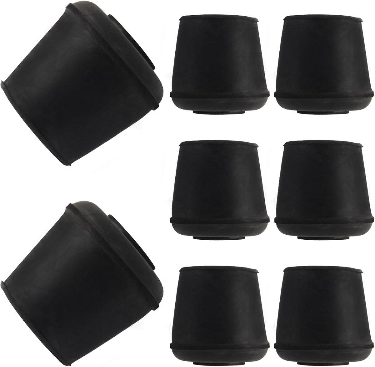 8 Stuks Ronde Rubberen Stoelpootdoppen voor 27-28mm Poten - Antislip en Krasvrij