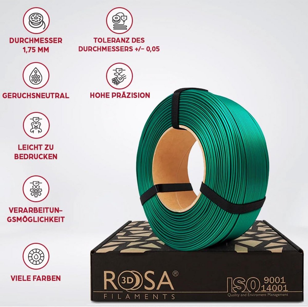 PLA 3D Printer Filament 1.75 mm Lichtroze Glanzend Biologisch Afbreekbaar 3 kg