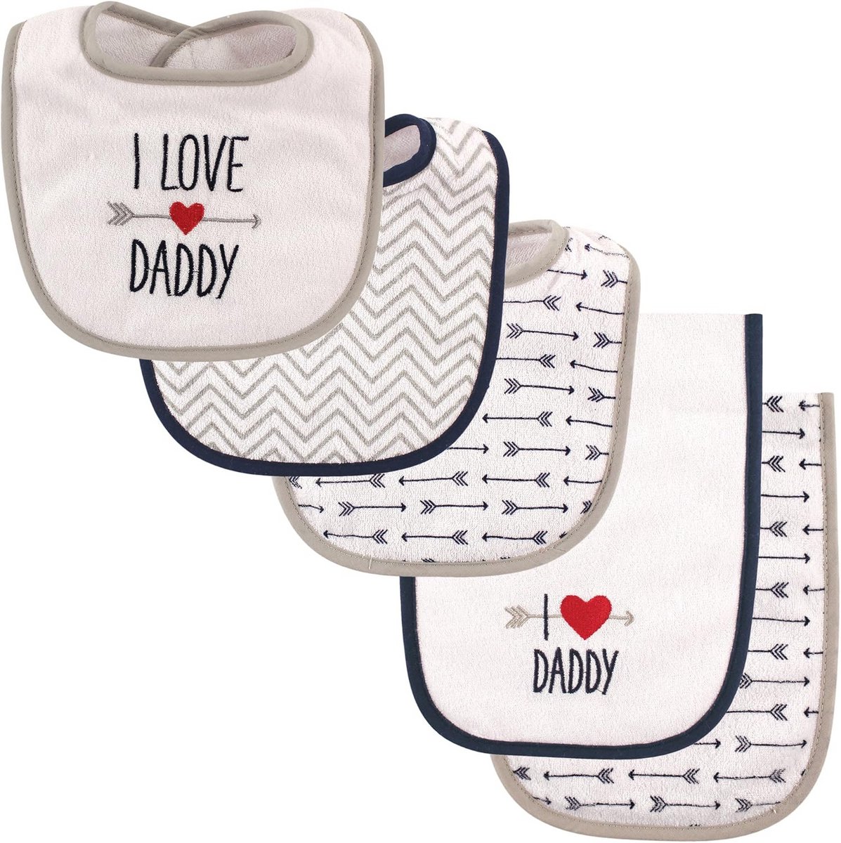 Set van 5 Bandana Slabbetjes en Bijt- of Spuugdoekjes voor Baby's
