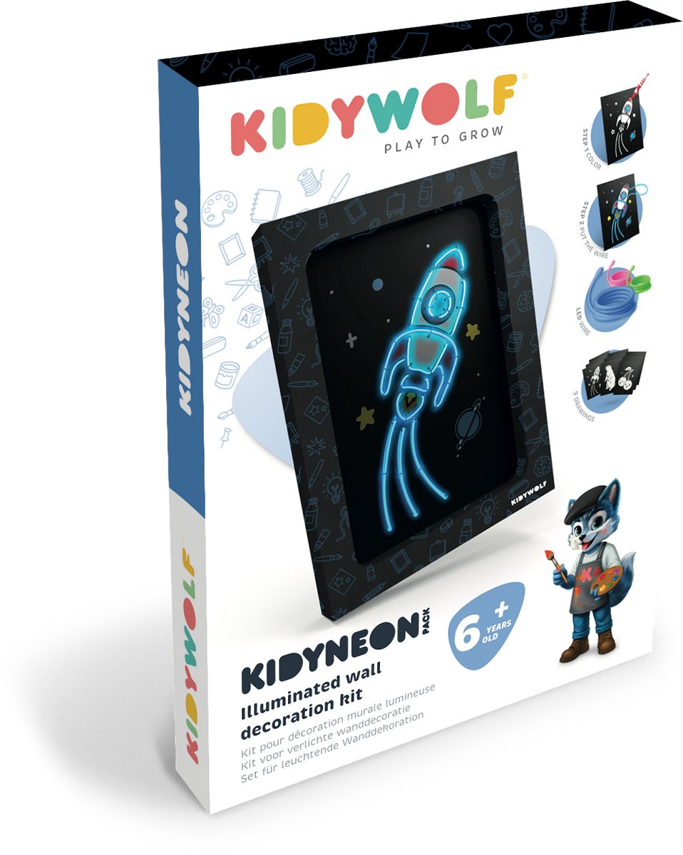 Kidywolf | Kidyneon Pack Kit Voor Lightgevende Wanddecoratie