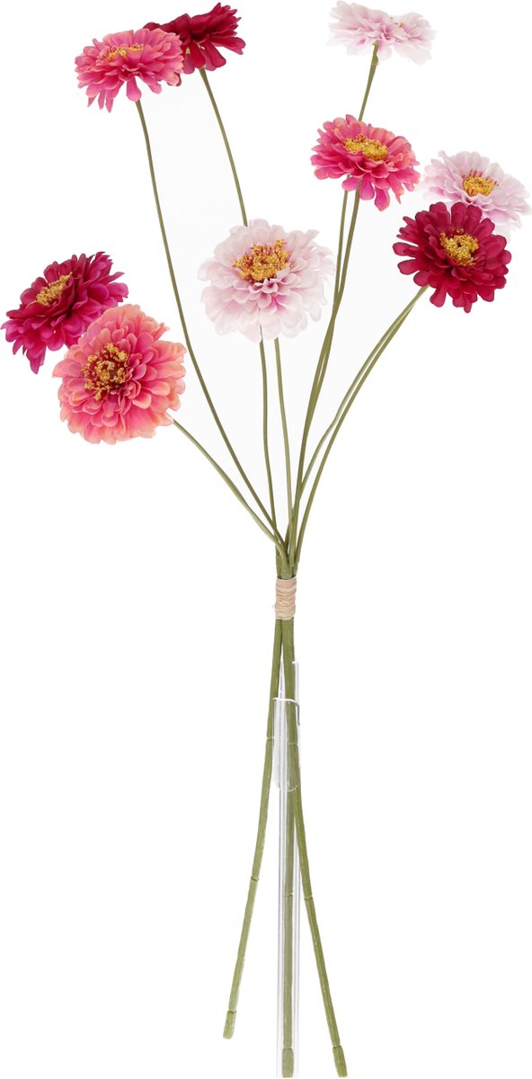 maxifleur Kunstplanten Zinnia Kunstbloemen bundel 60cm Roze mix