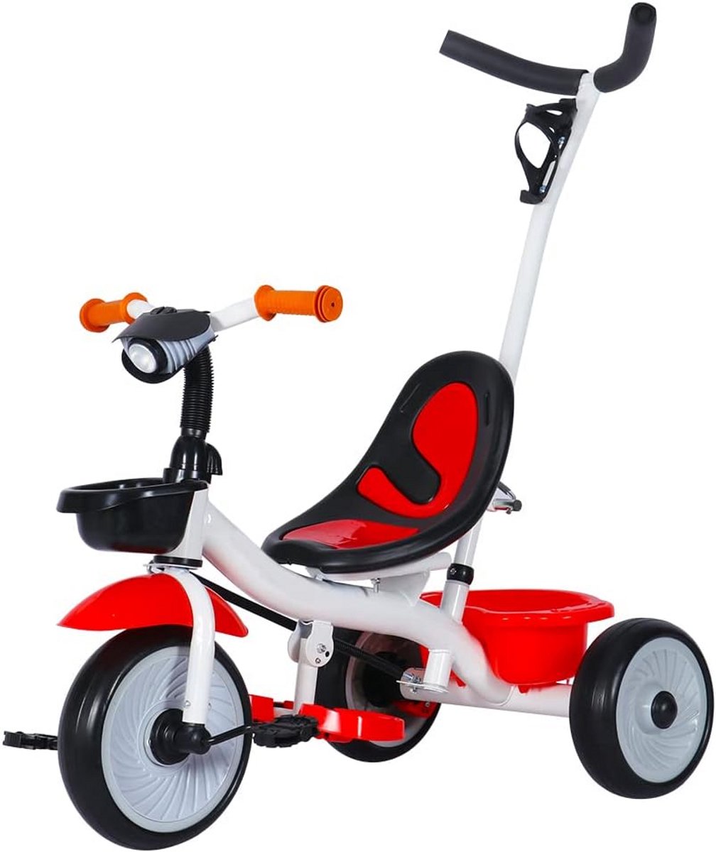 Veelzijdige Driewieler met Duwstang voor Baby's en Kinderen