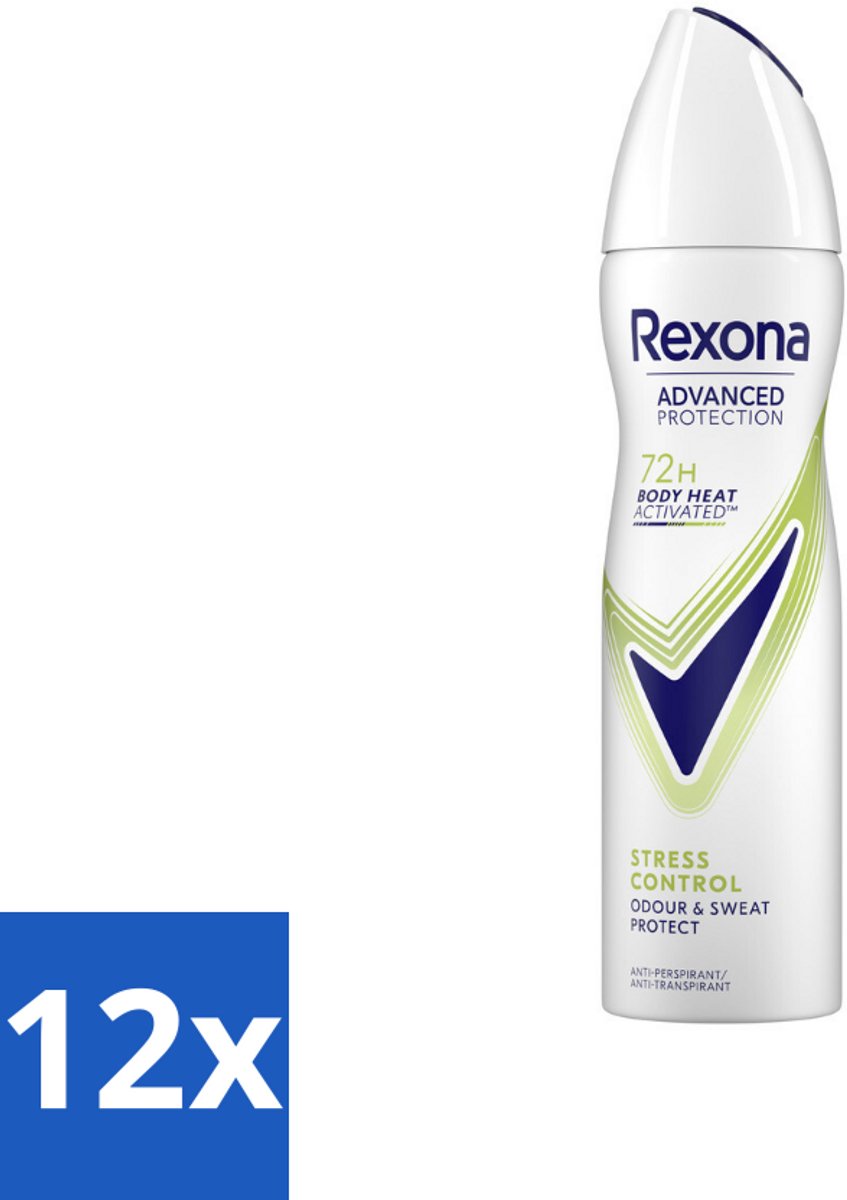 Rexona Deodorant Spray Advanced Protection Stress Control 150 ml - Voordeelverpakking - 12 stuks