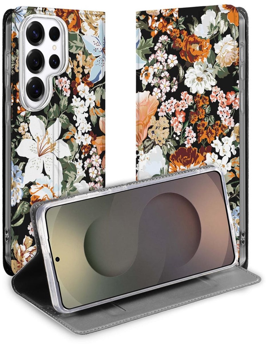 Samsung Galaxy S26 Ultra Flip Style Cover Dark Flowers