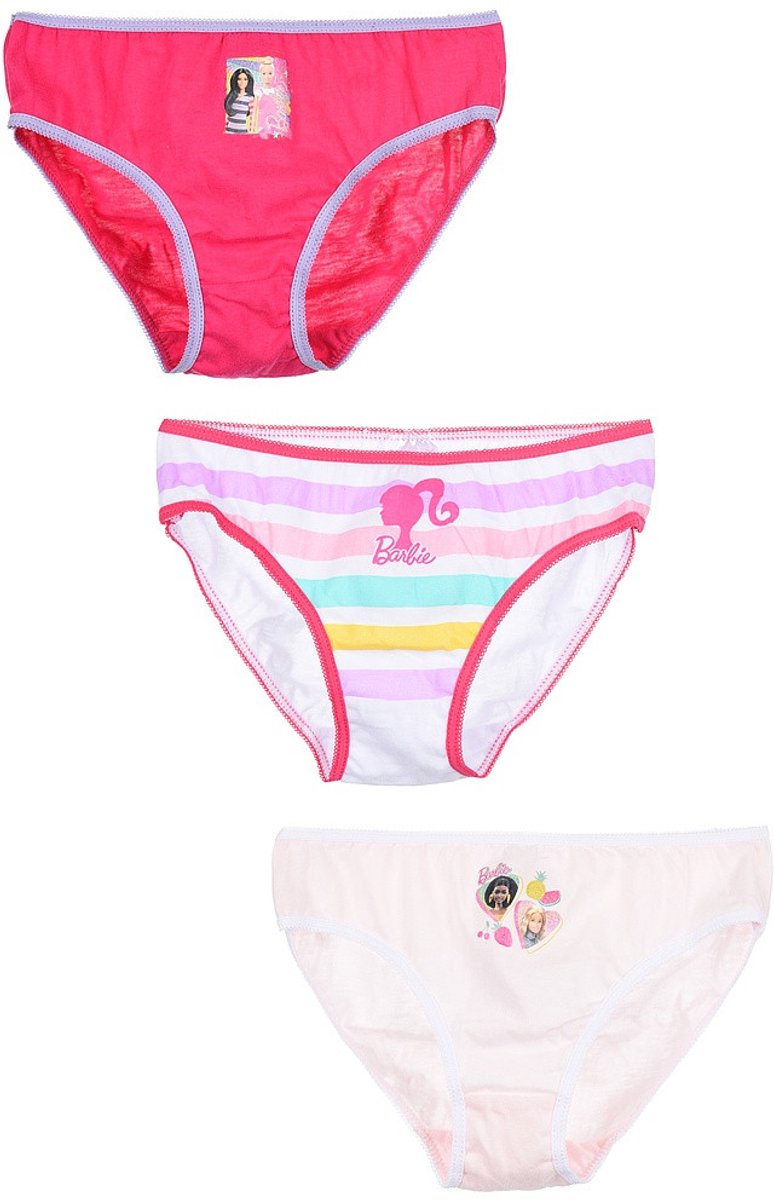 Barbie kinderondergoed, slipje 3 stuks/verpakking 6/8 jaar Multicolor
