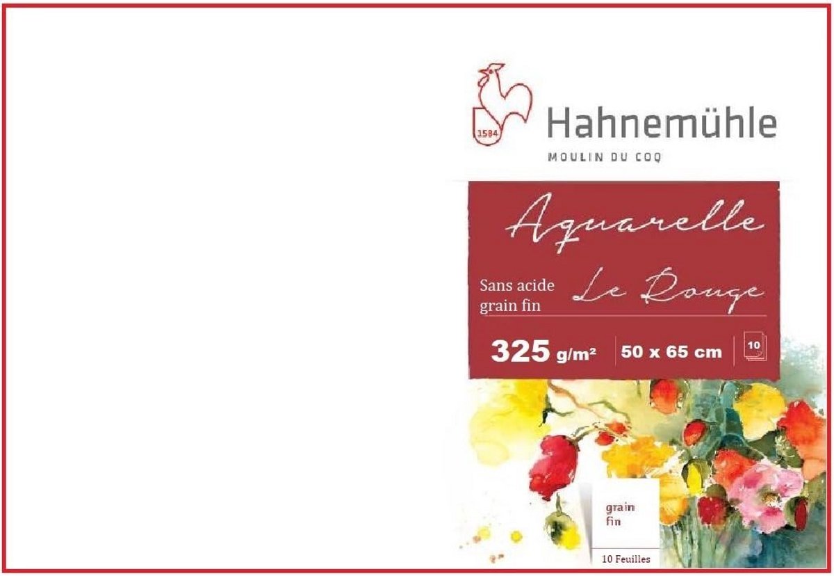 10 Vel Aquarelpapier 325 g/m² 50x65 cm Natuurlijk Wit Dik Papier