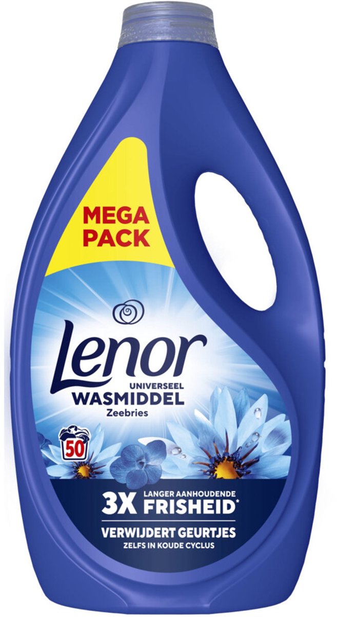 Lenor Vloeibaar Wasmiddel Zeebries 50 Wasbeurten - 4 x 2250 ml - Voordeelverpakking