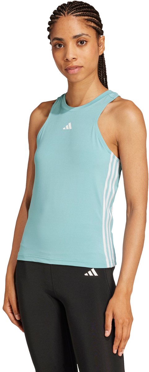 Adidas Performance Aeroready Train Essentials Regular 3-Stripes Tanktop Dames Turquoise