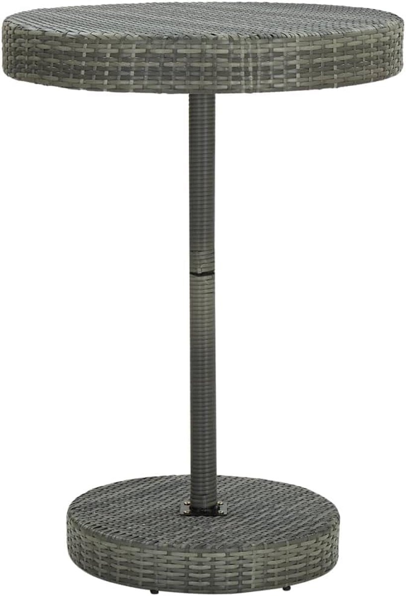 Tuinset Tuinmeubel Tafel Rechthoekig Poly Rattan Grijs 75,5x106 cm