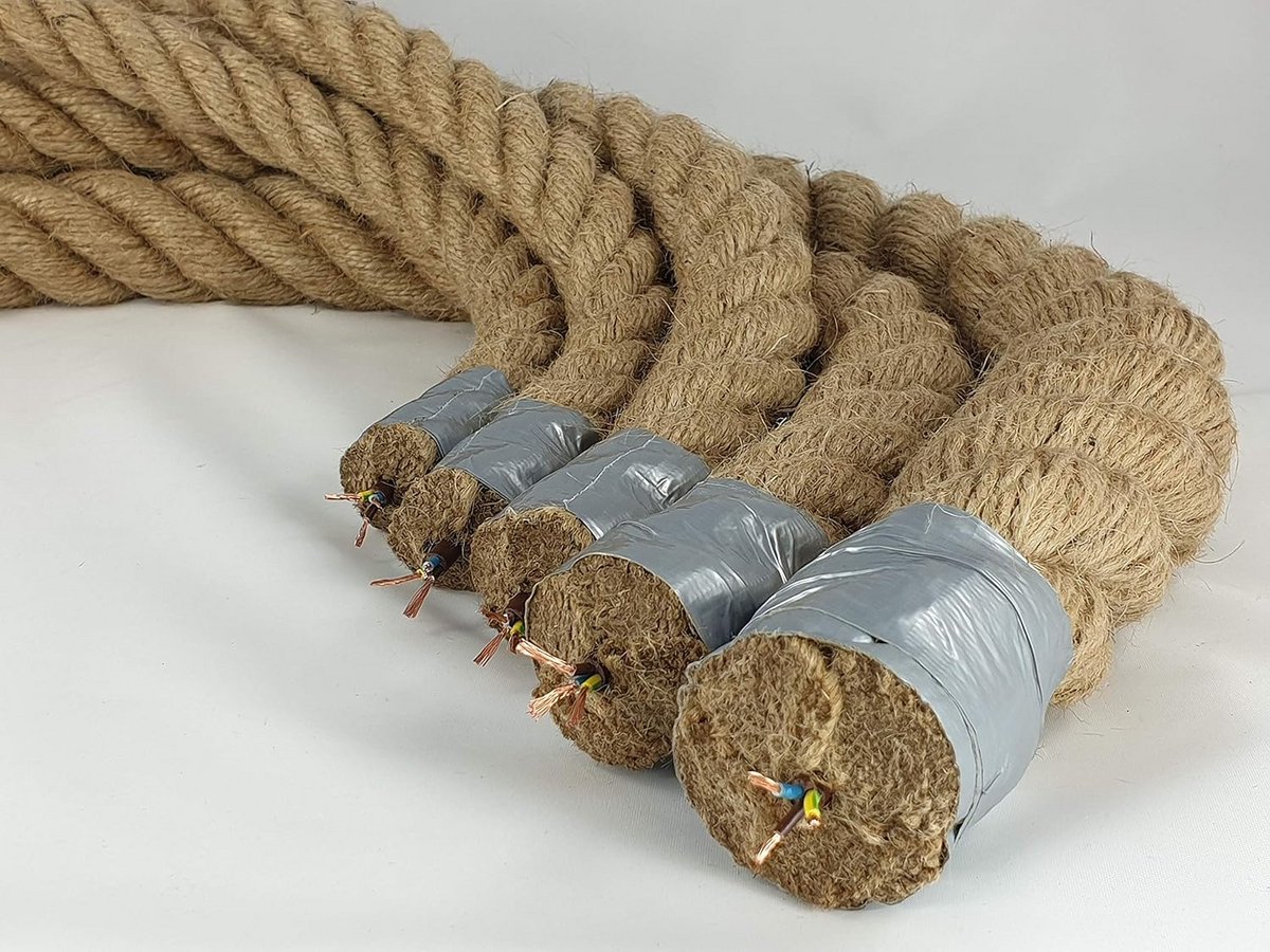 Stroomkabel in Jute Touw Ø 30 mm Naturel - Per Meter