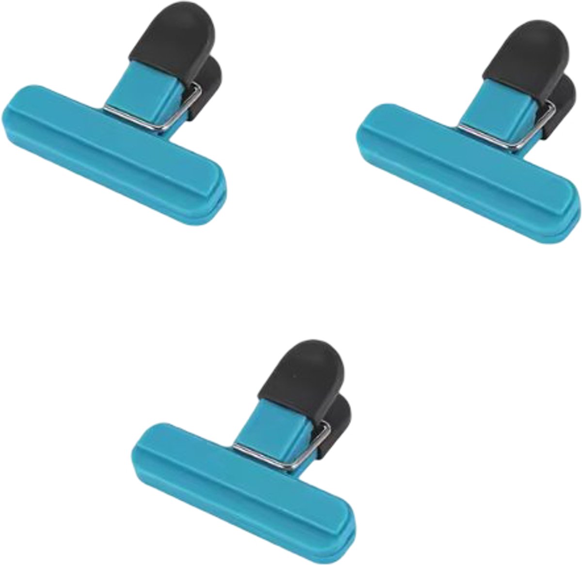 Luxyana® Vershoudclips – Duurzame Afsluitclips voor de Keuken – Set van 3 Vershoud Knijpers – Blauw
